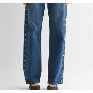 NEW JBD. low rise studded baggy jean in dark denim